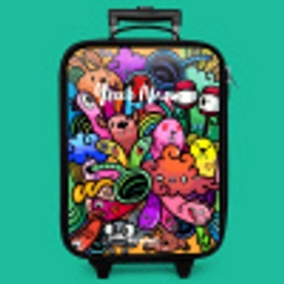 Vrolijke monsterchaos Kinderkoffer - Zwart klein -zzz_website3d_nbs