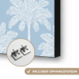 Palmboom - Modern - Blauw Textielframe zwart klein 947 -USP_ophangsysteemNL