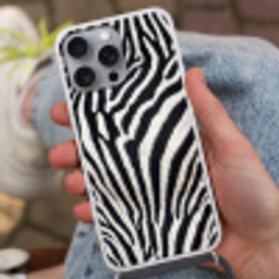 Zebra - Vacht - Klassiek - Zwart - Wit Hoesje iPhone 16 Pro Max met koord klein -sfeer3