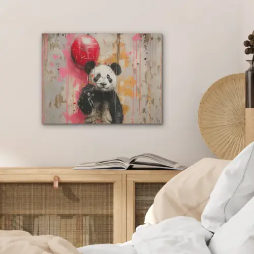 Graffiti - Panda - Ballon - Street art - Banksy PET vilt klein -sfeer3