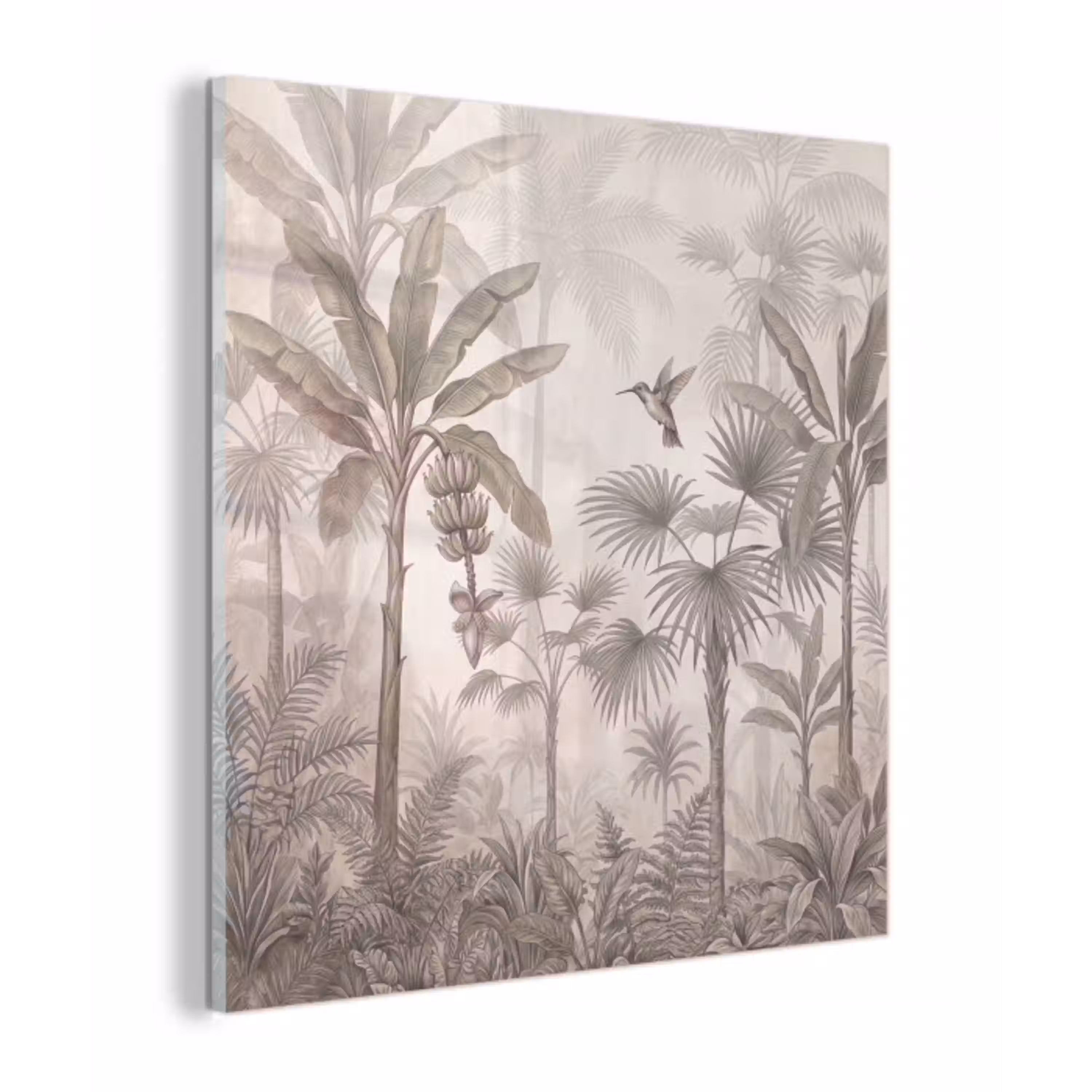 Jungle - Banenboom - Kolibrie - Beige plexiglas 5mm klein -z3d