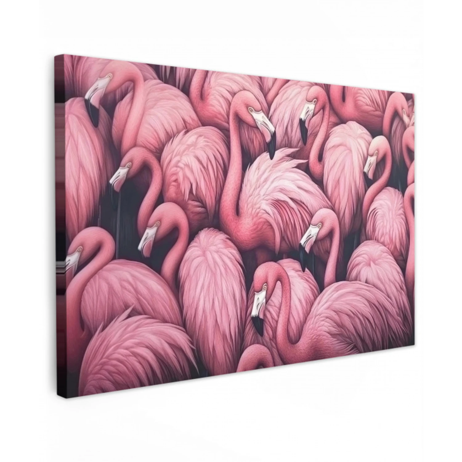 Flamingo - Roze - Dieren Tuinposter op houten frame 2 cm dik klein -3d