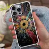 Explosie - Goud - Kleurrijk - Abstract Hoesje iPhone 16 Pro Max met koord klein -sfeer3