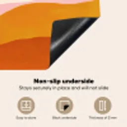 Zon - Heuvels - Abstract - Roze Inductie beschermer vinyl 3mm middel -vsfeer4_ENG