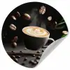 Cappuccino - Kop - Bonen - Bruin Wandcirkel behangsticker klein -3d