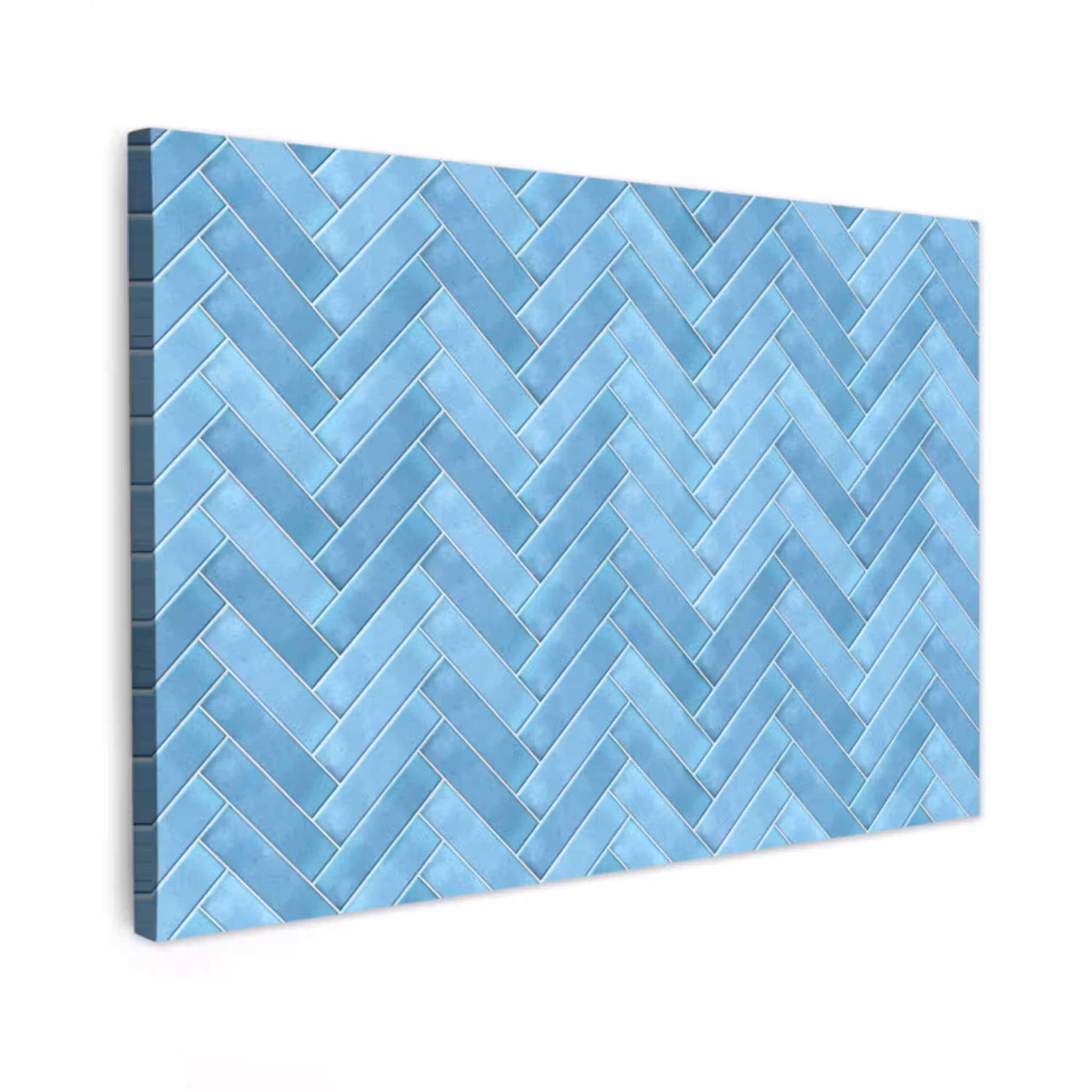 Visgraat - Wandtegel - Lichtblauw canvas 2cm klein 34 -z3d