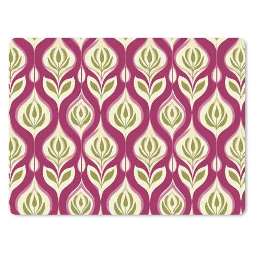 Retro - Floraal - Paars muismat rubber klein 262 -3d