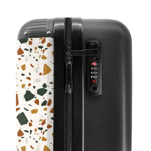 Terrazzo patroon roest oker NBS - Handbagage koffer - Volwassenen Unisex middel -slot