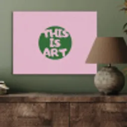 This is art - Tekst - Cirkel - Groen PET vilt klein -sfeer2