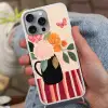 Vaas - Bloemen - Vlinder - Rood Hoesje iPhone 16 Pro Max met koord klein -sfeer3