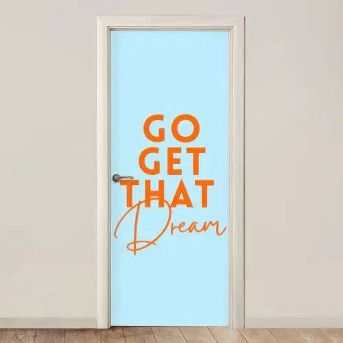 Blauw - Oranje - Tekst deurposter klein -3d_beige