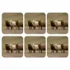 Schapen - Bruin - Wit - Grindpad onderzetter kurk middel -3d