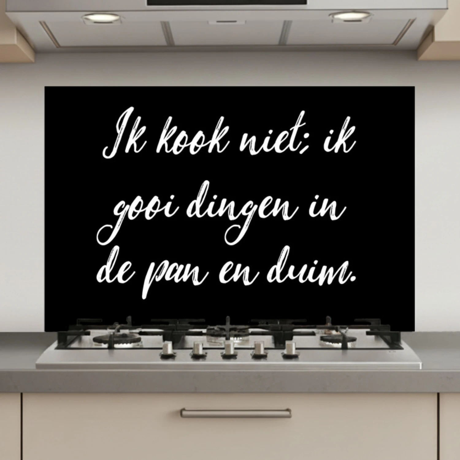 Ik kook niet - Spreuken - Koken - Humor - Quotes keuken achterwand spatscherm klein -3d_website