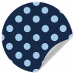 Klassiek - Dots - Blauw Wandcirkel behangsticker klein 186 -3d