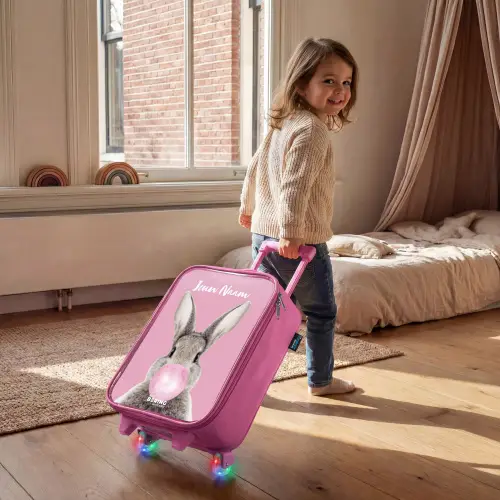 Kauwend knaagje Kinderkoffer - Roze klein -sfeer1