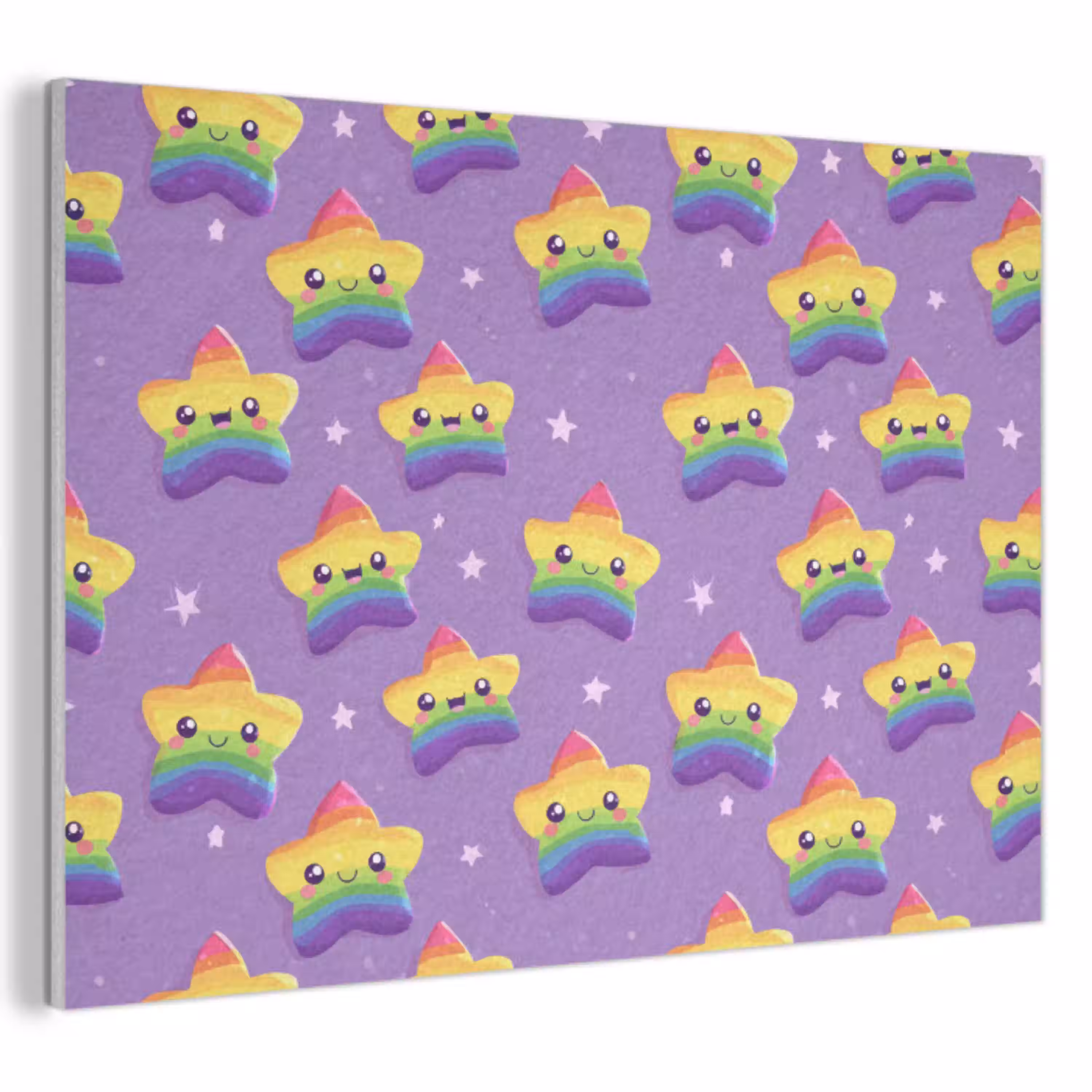 Sterren - Regenboog - Paars PET vilt klein 837 -3d