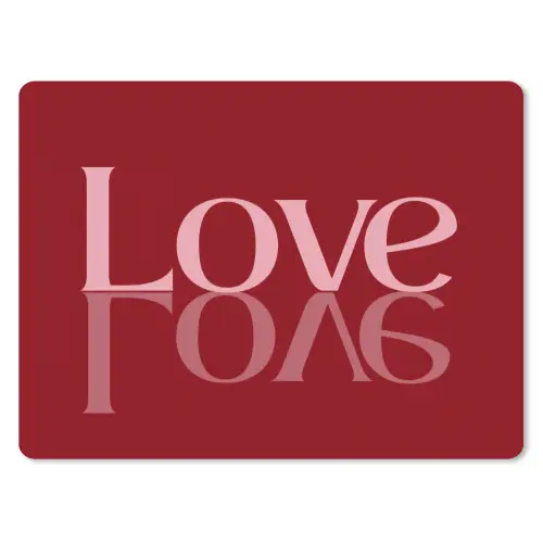 Love - Spiegeling - Rood muismat rubber klein -3d