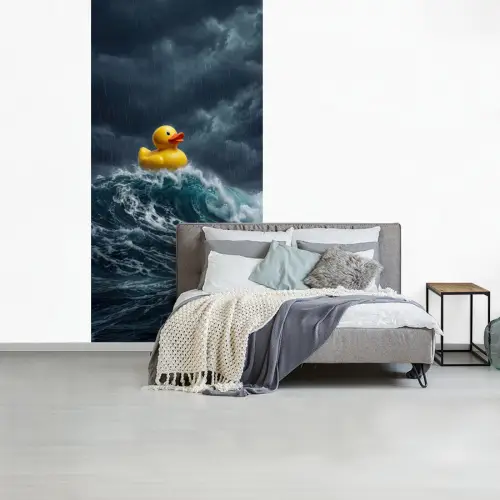 Storm - Badeend - Golven fotobehang vinyl groot -slaapkamer