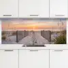 Zonsondergang - Strand - Zand keuken achterwand 2 middel -3d