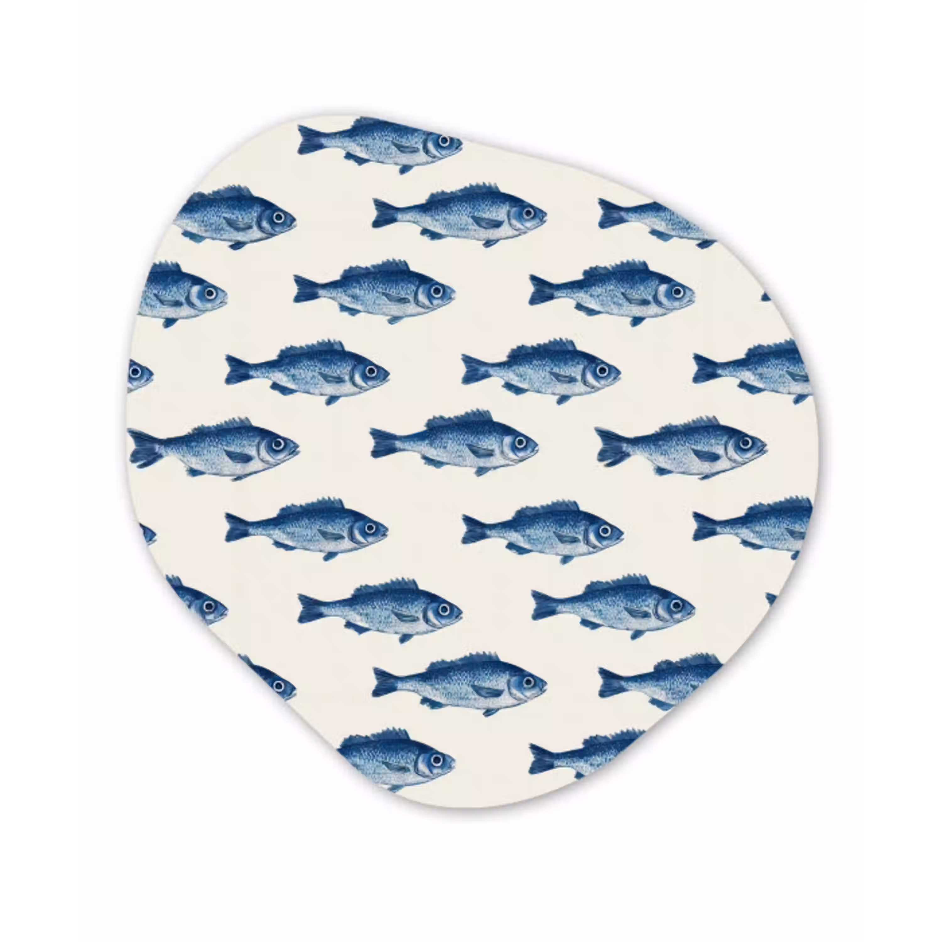 Vis - Patroon - Blauw Wandcirkel Organisch Forex 3mm klein 629 -3d