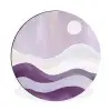 Golven - Heuvels - Abstract - Paars Wandcirkel aluminium klein -3d