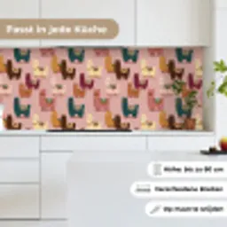 Alpaca's - Patroon - Kleurrijk keuken achterwand 2 middel 871 -sfeer4_DE