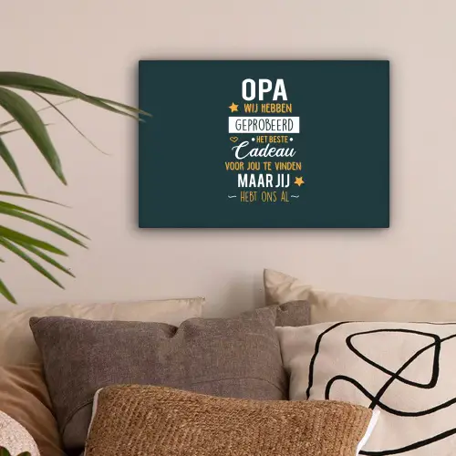Spreuken - Opa jij hebt ons al - Quotes - Opa canvas 2cm klein -sfeer1