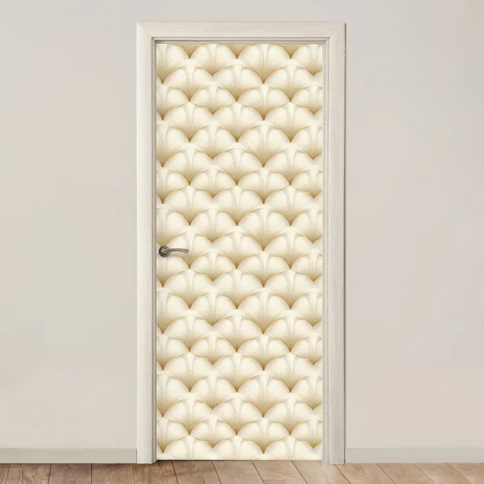 Waaier - Motief -  Goud deurposter klein 289 -3d_beige