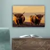Schotse hooglanders - Heide - Landschap - Dieren canvas 2cm klein -sfeer4