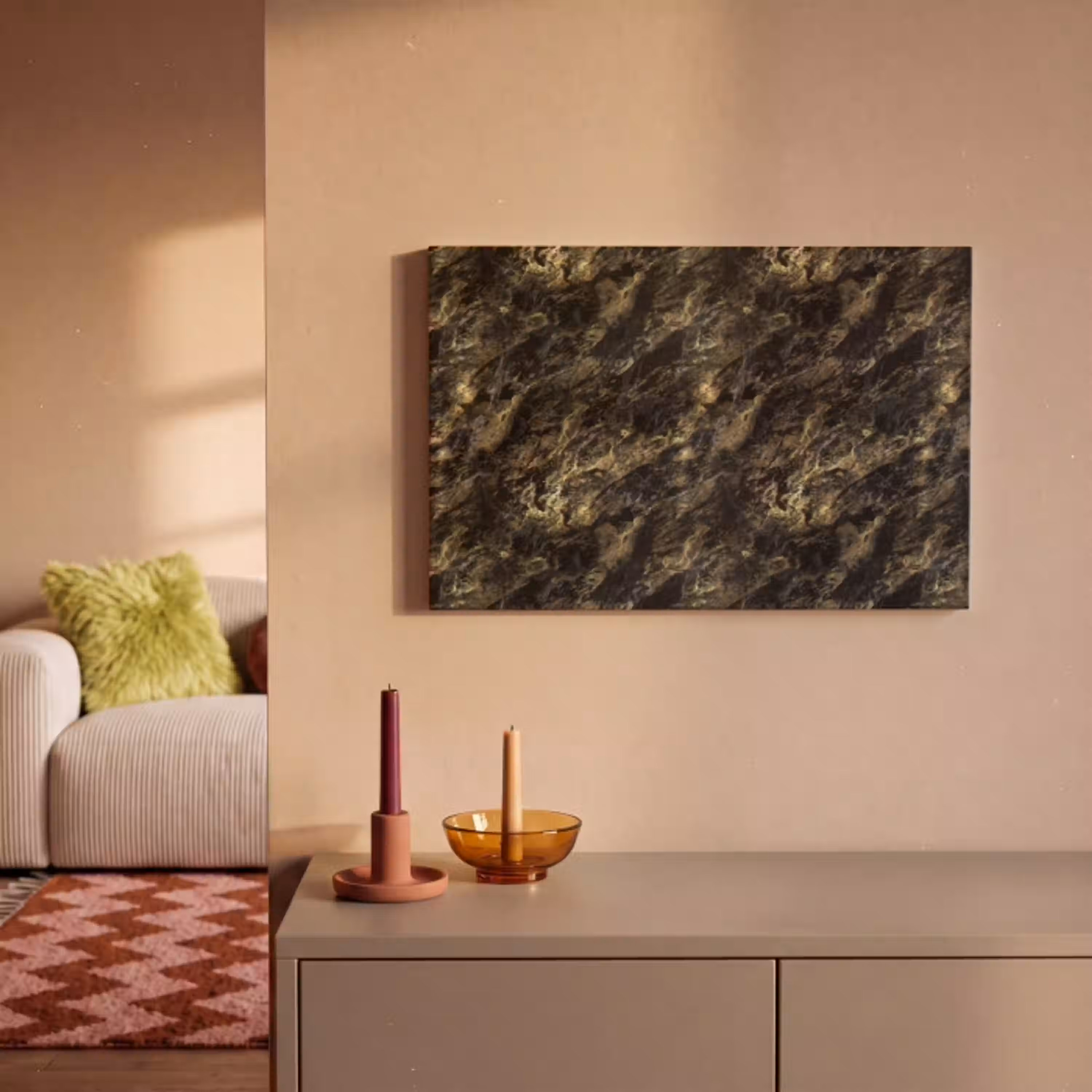 Marmer - Zwart - Goud canvas 2cm klein 34 -sfeer1