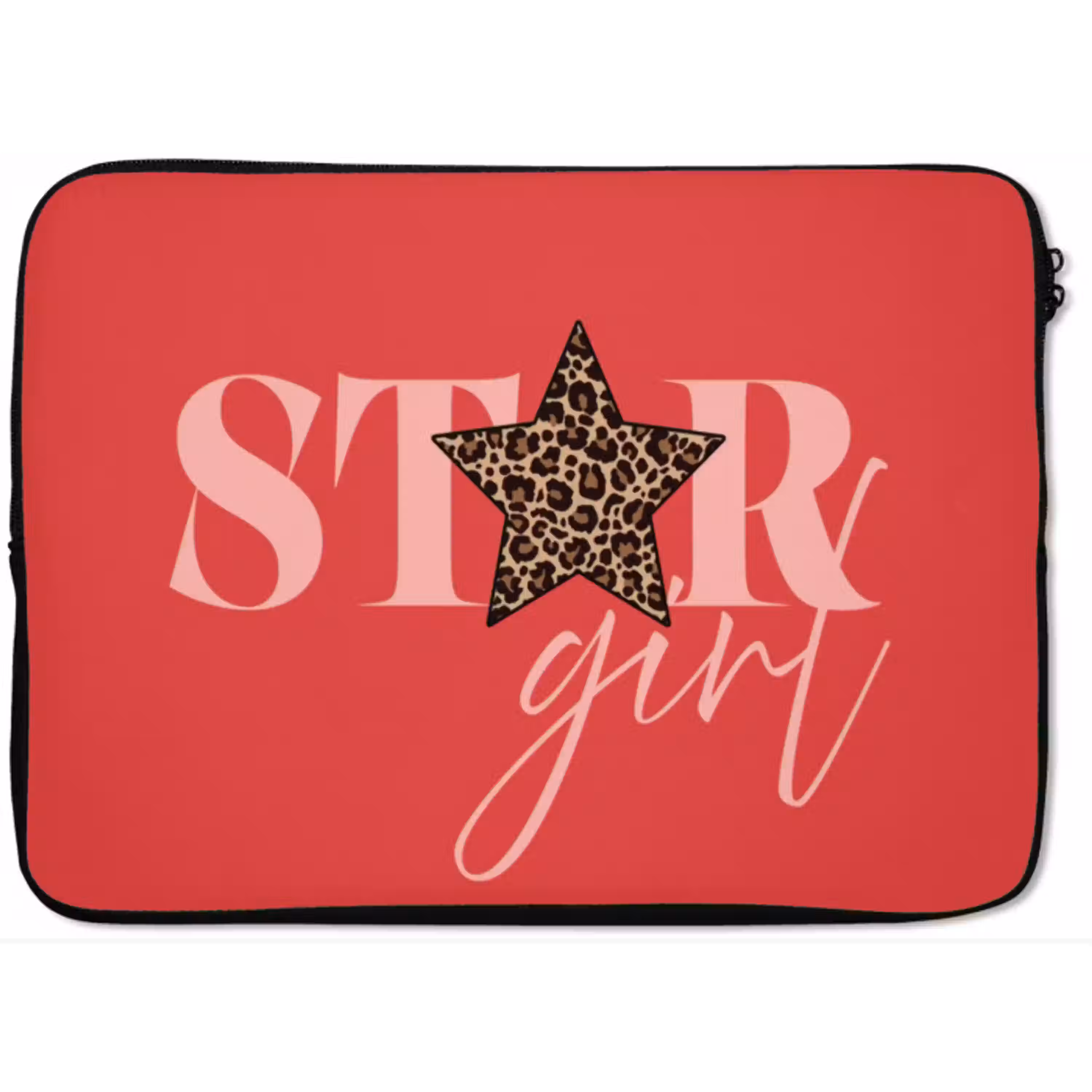 Star girl - Rood - Panter - Ster laptophoes neopreen klein -zkaufland3dotto