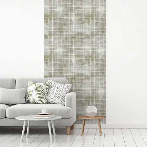 Linnen - Patroon - Groen fotobehang vinyl groot 64 -woonkamer