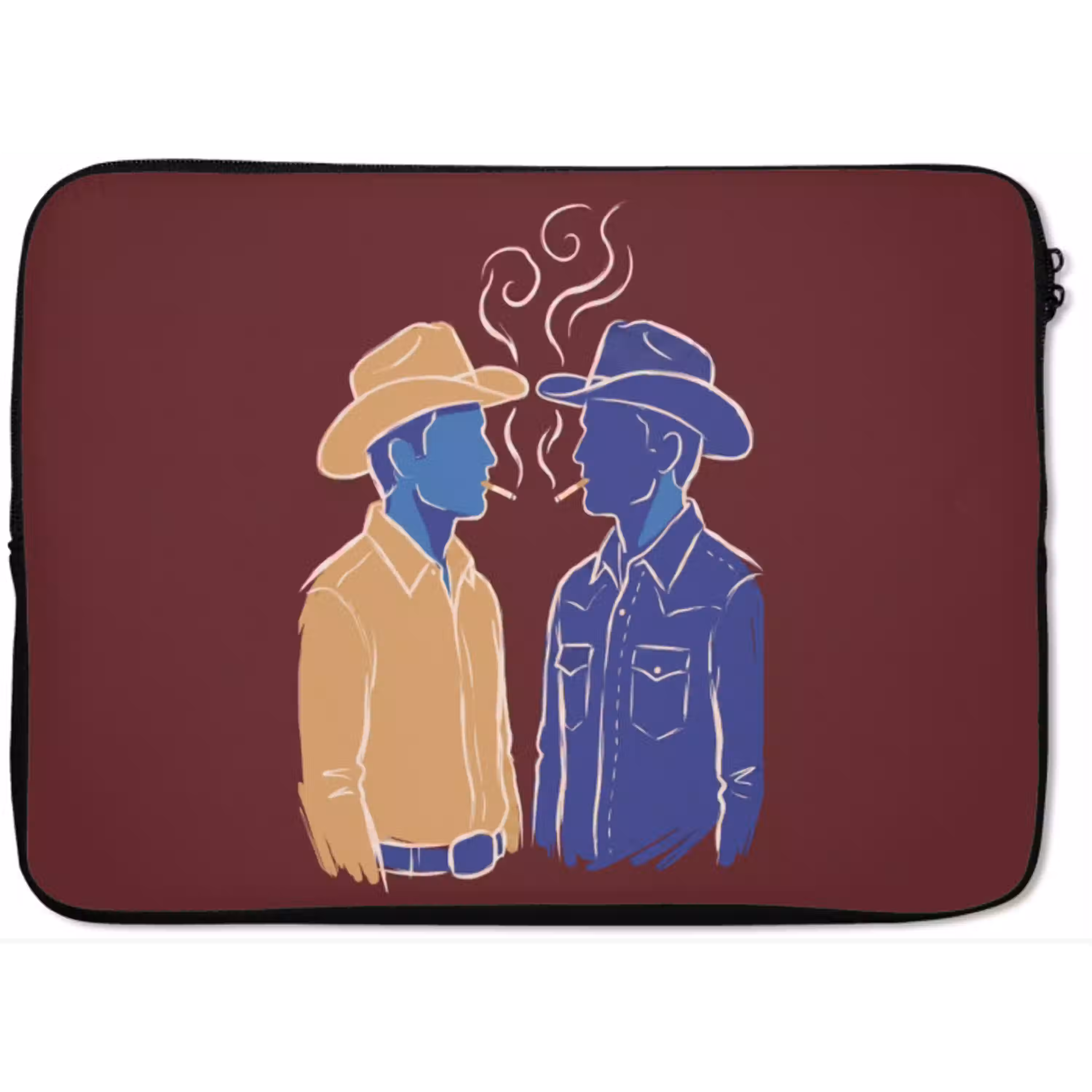 Mensen - Profiel - Sigaret - Abstract - Kunst laptophoes neopreen klein -zkaufland3dotto