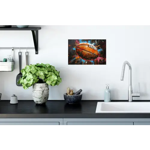 Graffiti - Rugby - Kleurrijk - Rugbybal Muursticker klein -keuken