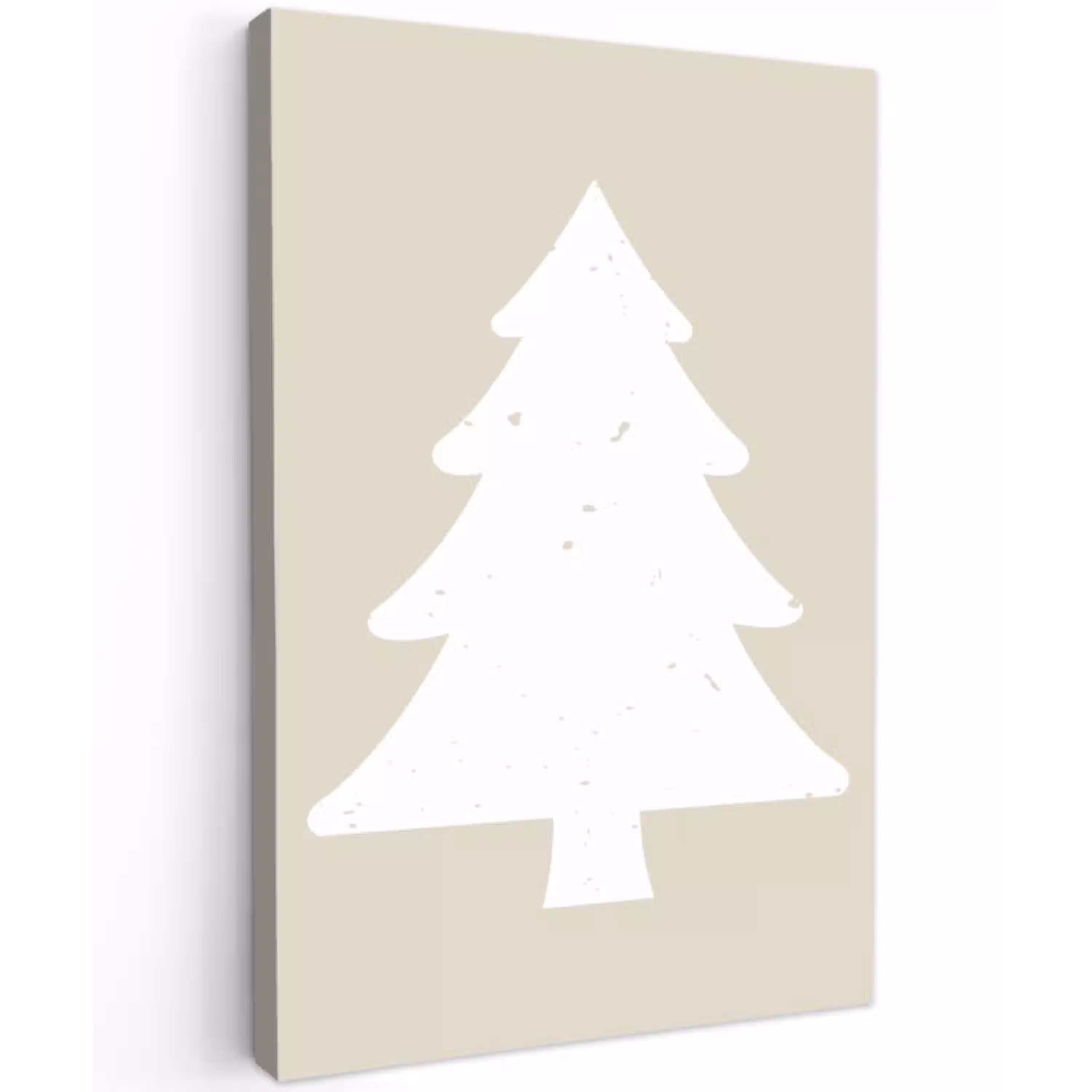 Japandi - Kerstboom - Beige - Kerstversiering Tuinposter op houten frame 2 cm dik klein -3d
