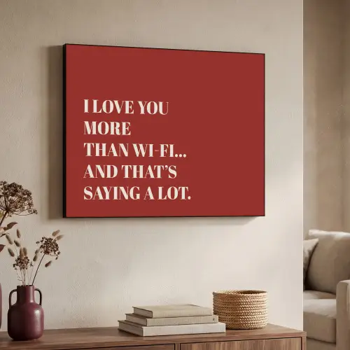 Rood - Quote - Liefde Textielframe zwart klein -sfeer3