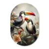Toekan - Vogels - Bloemen - Jungle Wandcirkel Ovaal Forex klein -3d