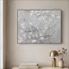 Amandelbloesem - Kunst - Van Gogh - Grijs Textielframe - compleet frame klein -sfeer2