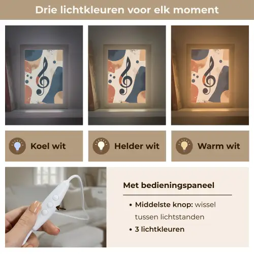 Sleutel - G - Abstract - Beige Light Box met kabel (Tafellamp) klein -USP_lichtkleurNL