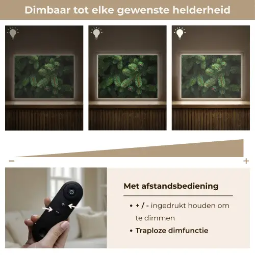 Sparrentakken - Knoppen - Naalden - Groen Light Box met batterij (Wandlamp) middel -USP_dimbaarNL