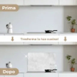 Marmer - Textuur - Grijs - Marmerlook keuken achterwand spatscherm klein -voor_na_IT