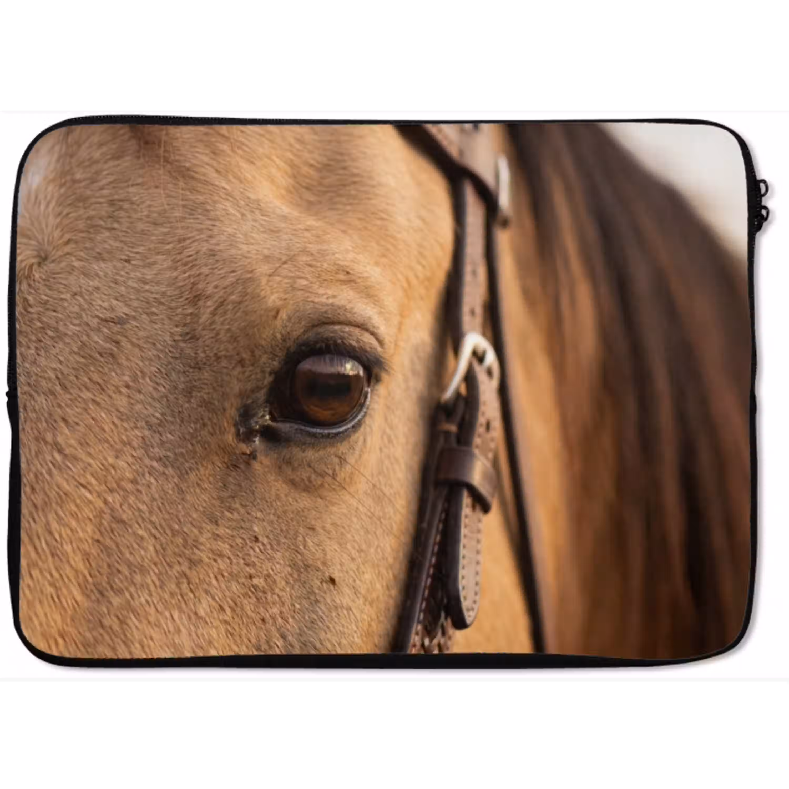 Paard - Oog - Bruin laptophoes neopreen klein -zkaufland3dotto