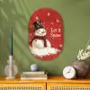 Sneeuwpret - Winter - Sneeuwpop Wandcirkel Ovaal Forex klein -sfeer2