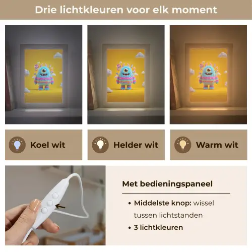 Monster - Snoep - Geel - Kleurrijk Light Box met kabel klein -USP_lichtkleurNL