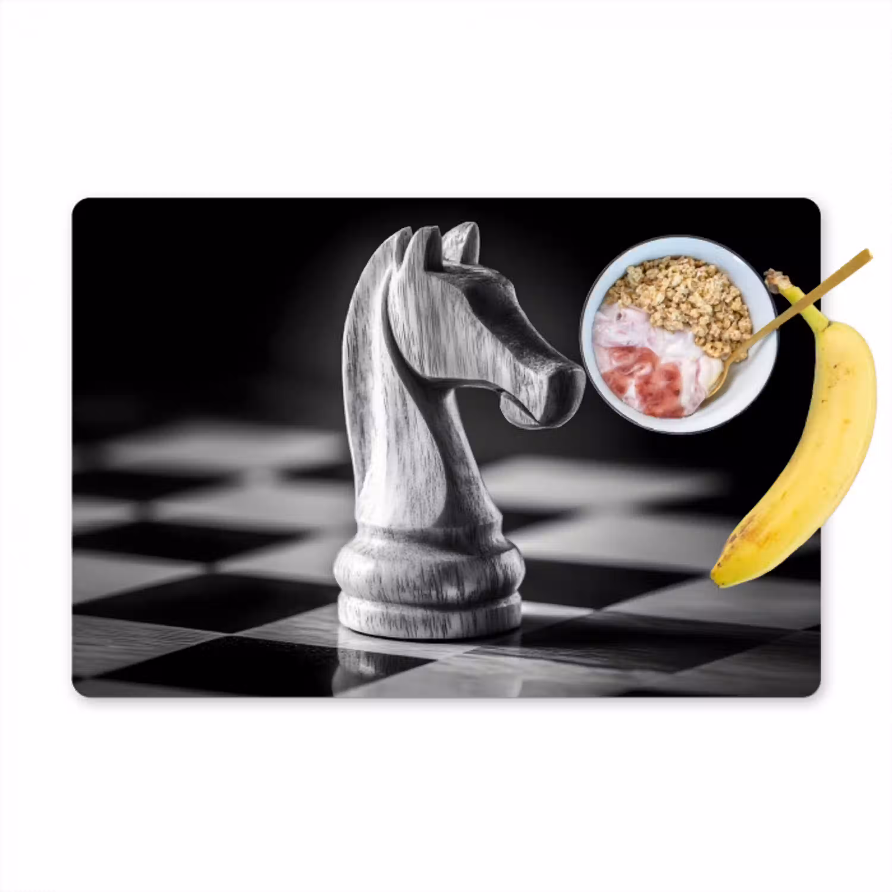 Paard - Hout - Schaalbord - Zwart Placemat vinyl groot -zzzproduct_Kitchenyeah-website