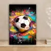 Voetbal - Verf - Kleuren - Zwart - Wit canvas 2cm klein -sfeer1