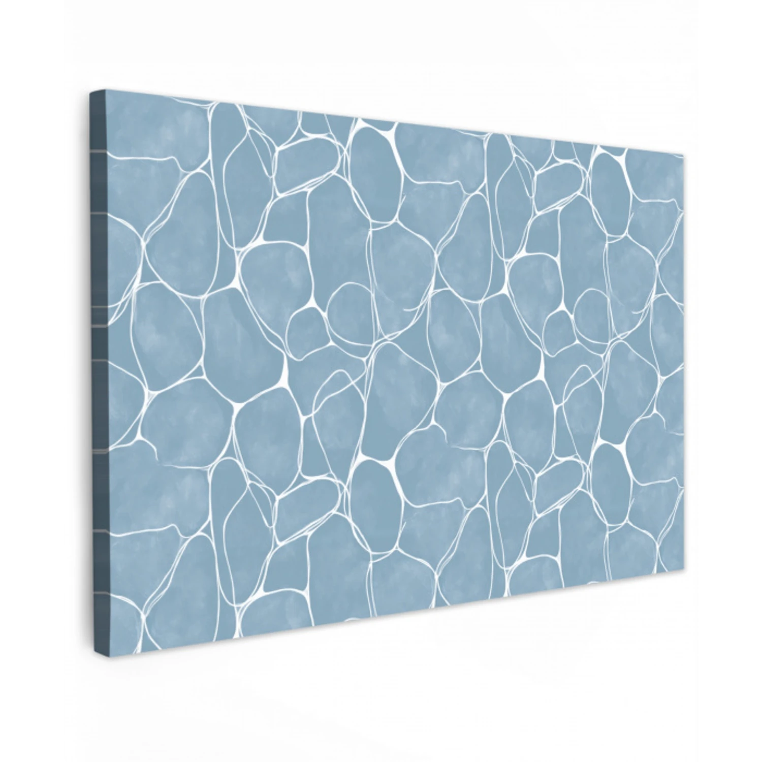 Organisch - Patroon - Blauw canvas 2cm klein 34 -z3d