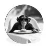 Aap - Spaghetti - Zonnebril - Zwart wit - Cool - Dier Wandcirkel aluminium klein -3d