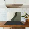 Japandi - Groen - Abstract - Modern keuken achterwand spatscherm klein -sfeer2
