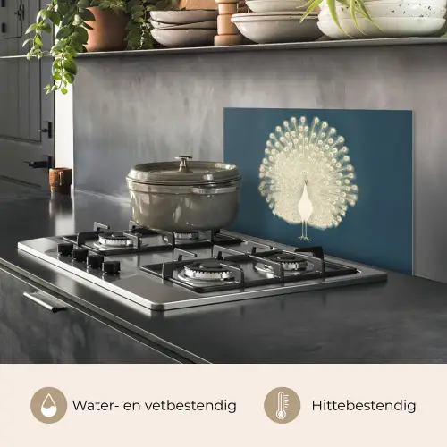 Vogel - Blauw - Vintage keuken achterwand spatscherm klein -usp_NL